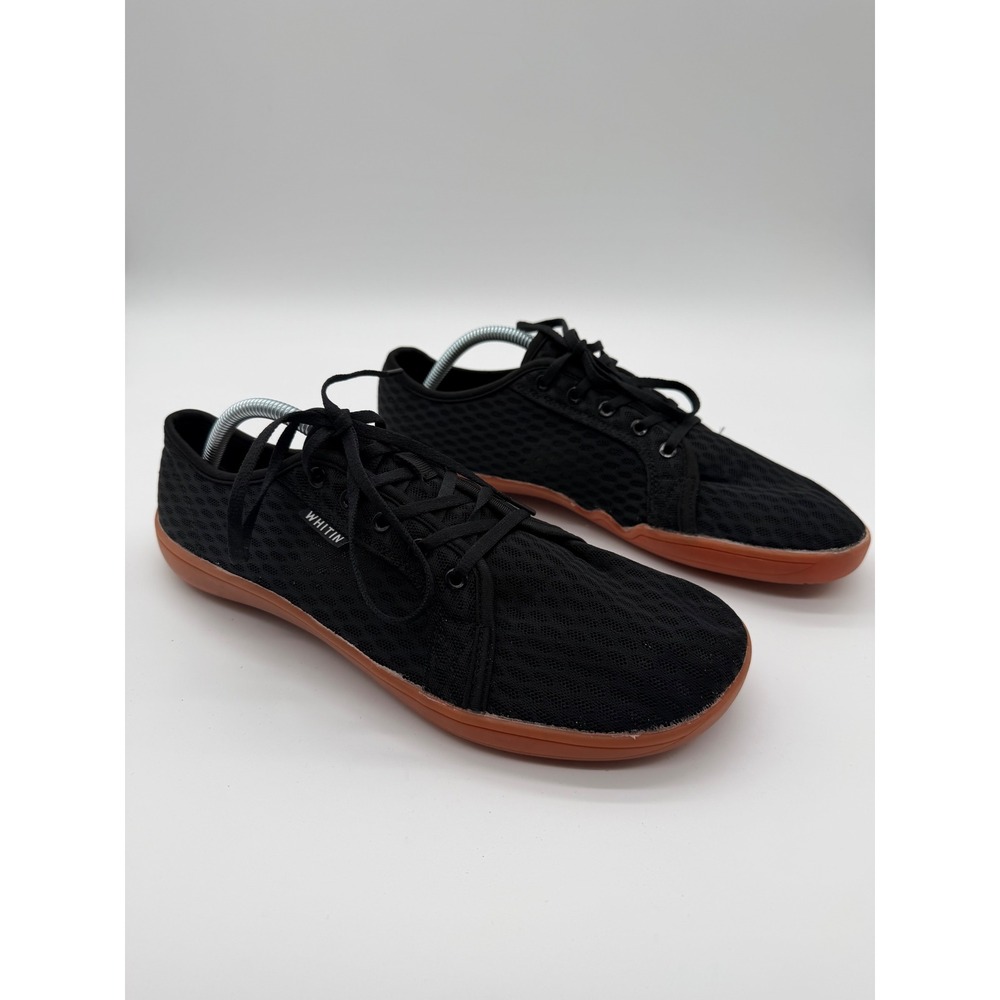 WHITIN Mens Minimalist Barefoot Shoes Black Mesh Wide Toe Box Gum Sole Sneakers
